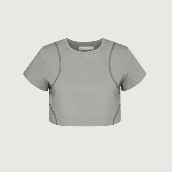 OAK+FORT Organic Cotton Cropped Tee with Stitching in Limestone Size XS (NWOT) - Picture 4 of 4